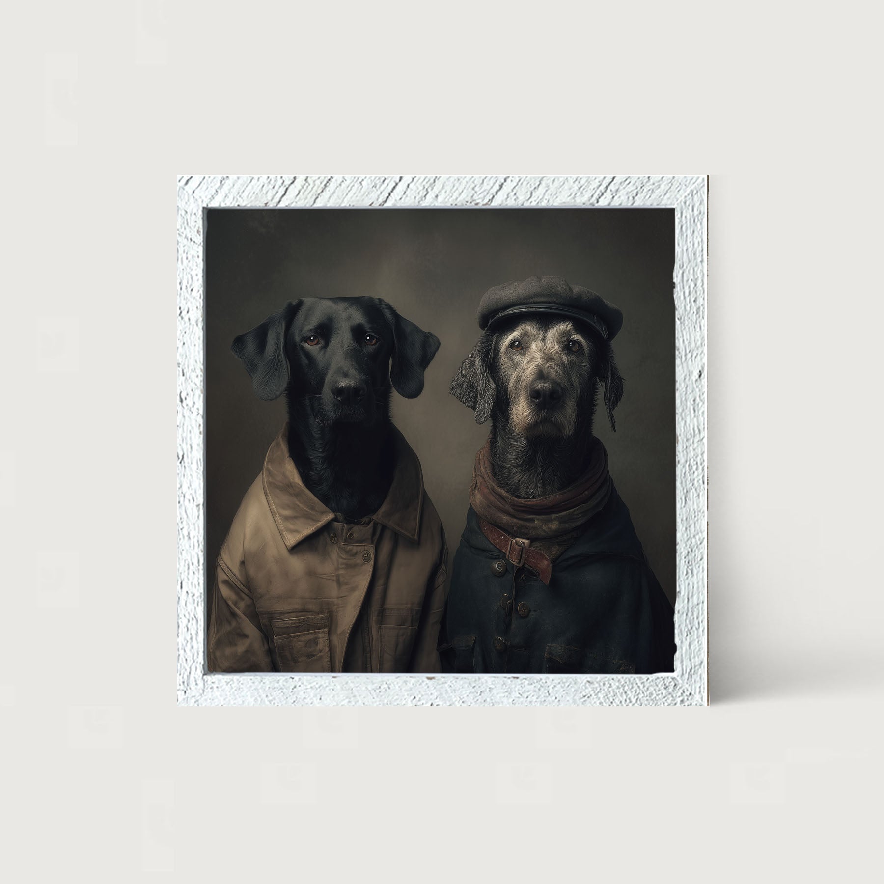 Portrait of Dogs in Coats - Framed Art