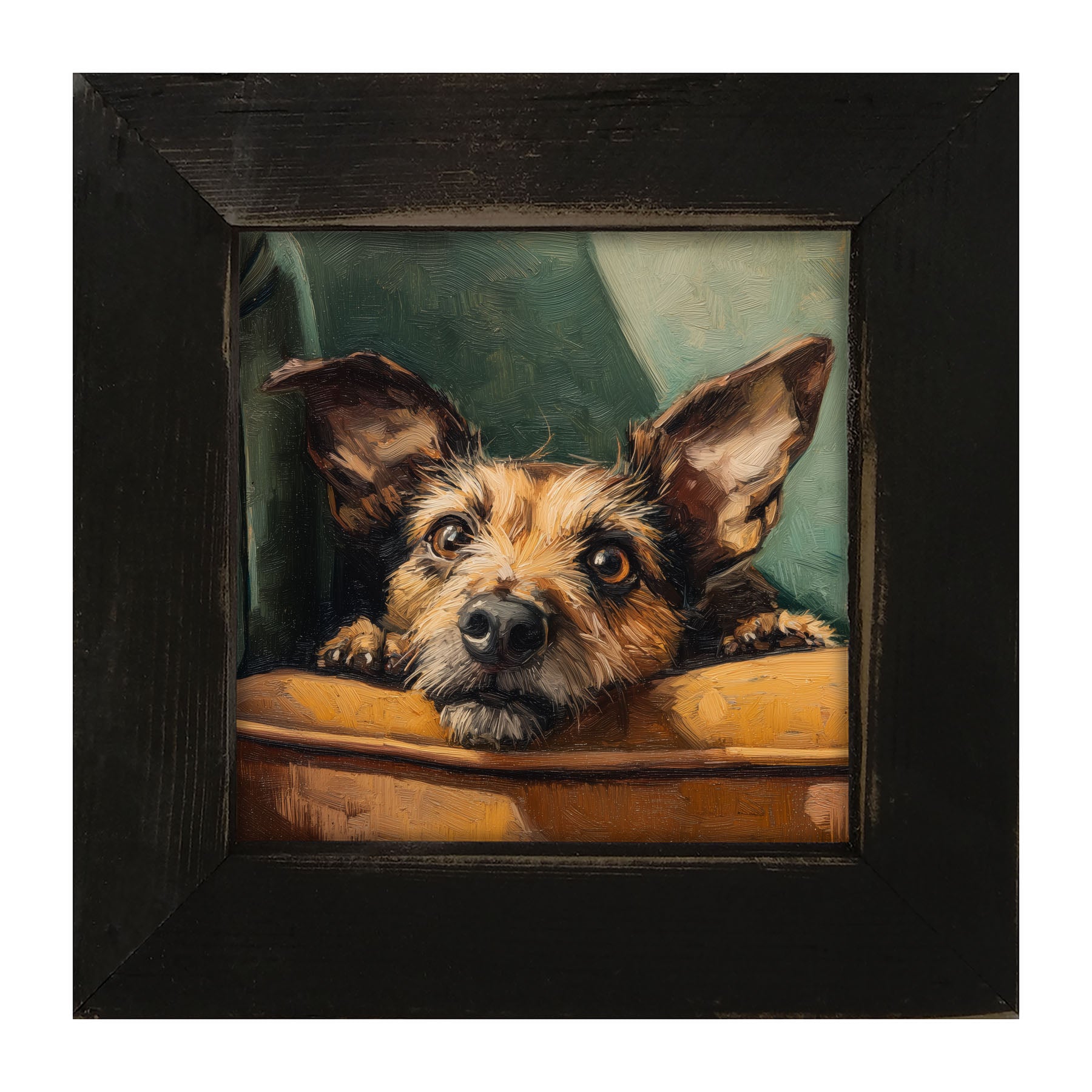 Armchair with Dachshund-Chihuahua-Yorkie Dog - Framed Art