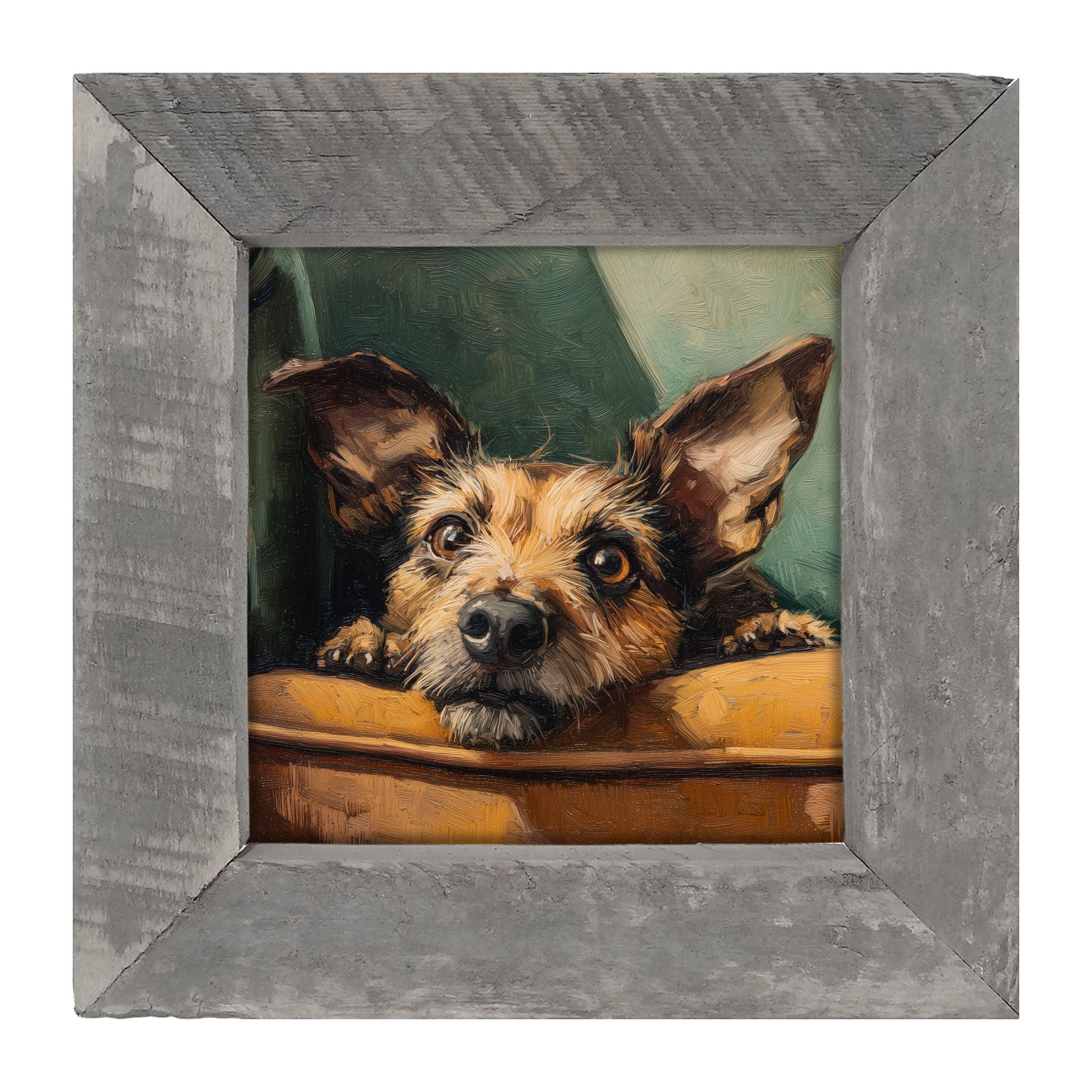 Armchair with Dachshund-Chihuahua-Yorkie Dog - Framed Art