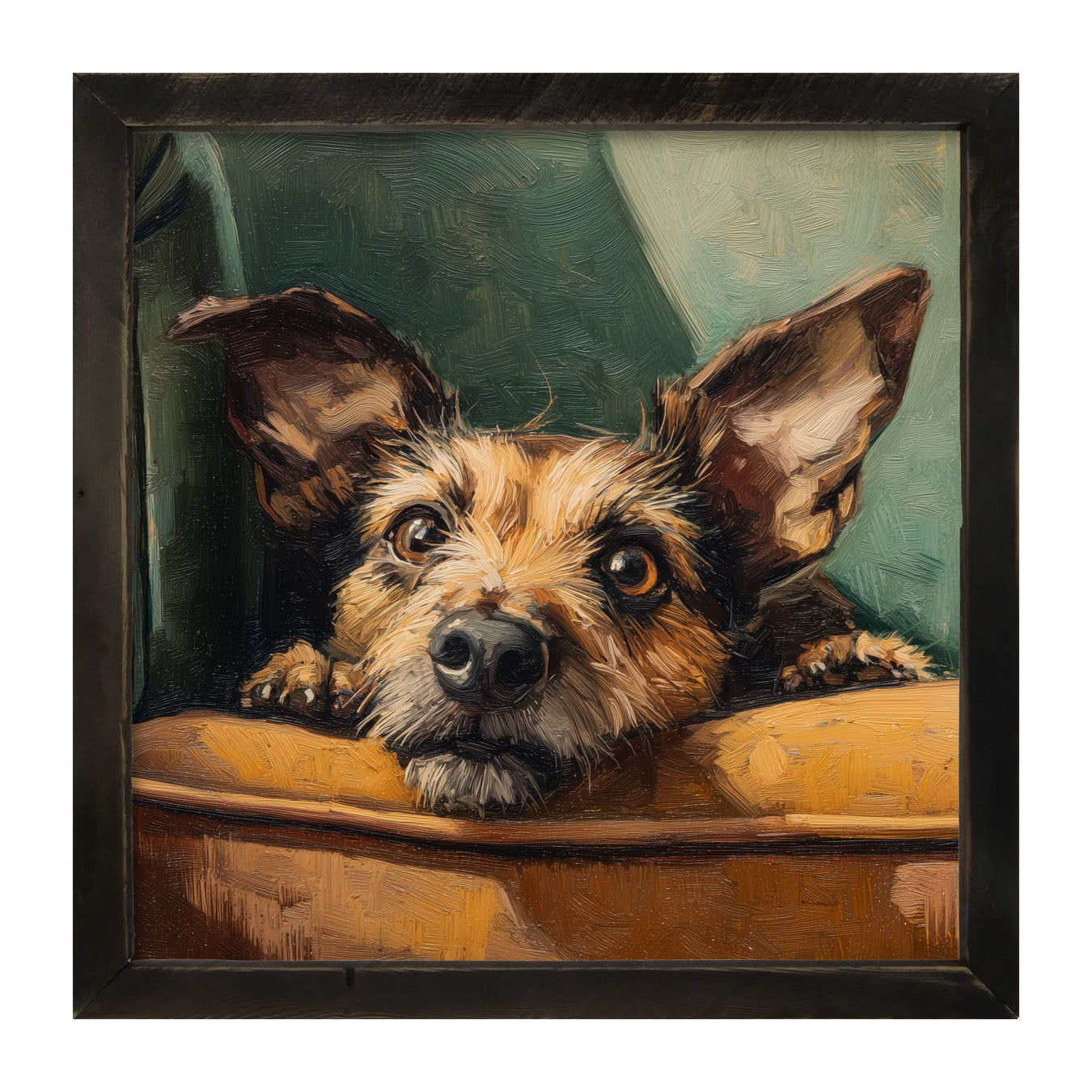 Armchair with Dachshund-Chihuahua-Yorkie Dog - Framed Art