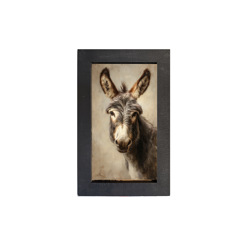 Farm Life Portrait - Donkey - Framed Art
