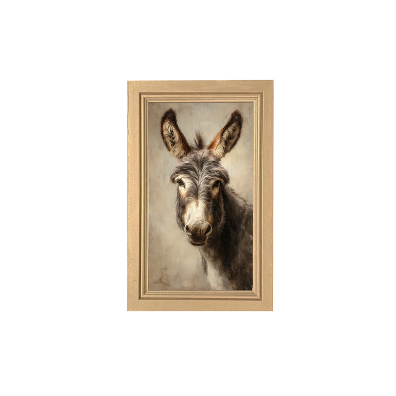 Farm Life Portrait - Donkey - Framed Art