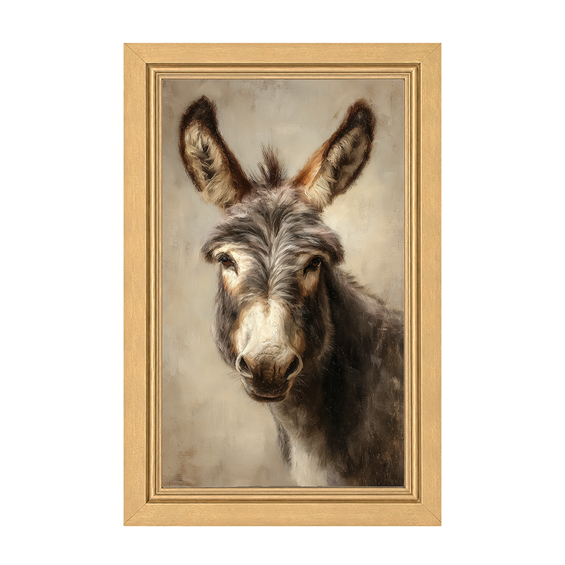Farm Life Portrait - Donkey - Framed Art