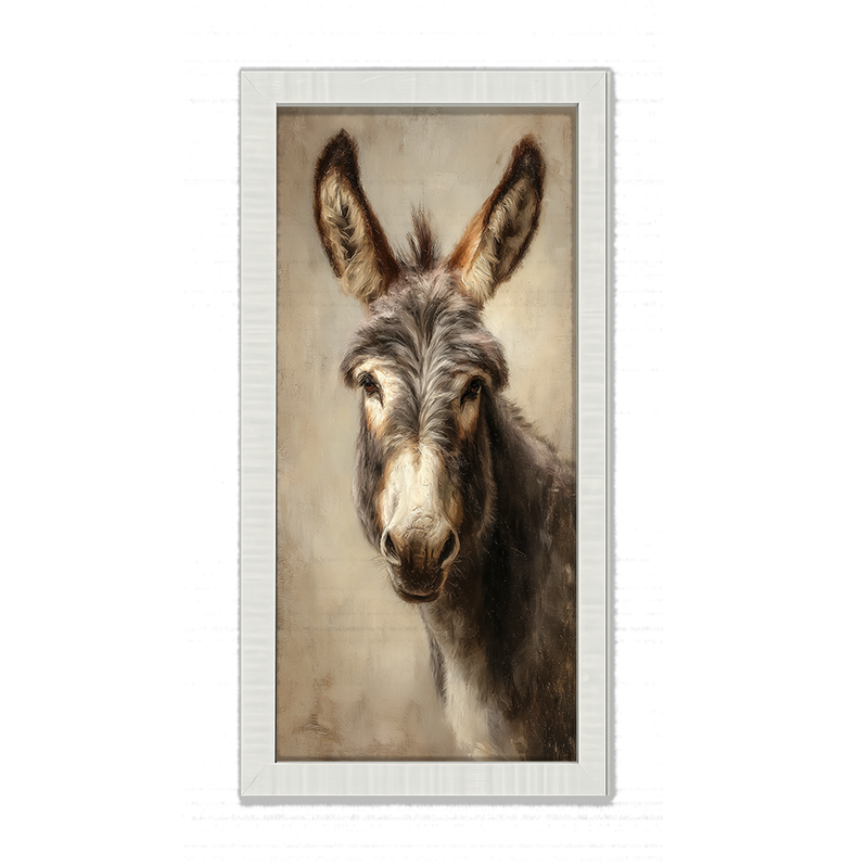 Farm Life Portrait - Donkey - Framed Art
