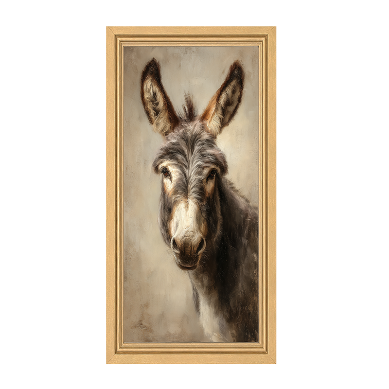 Farm Life Portrait - Donkey - Framed Art