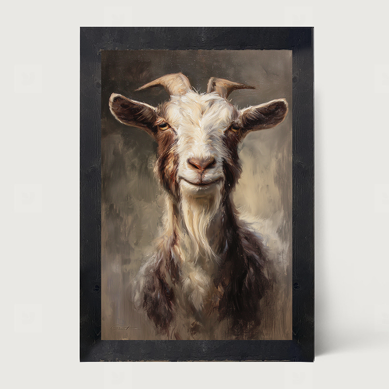 Farm Life Portrait - Brown and White Goat