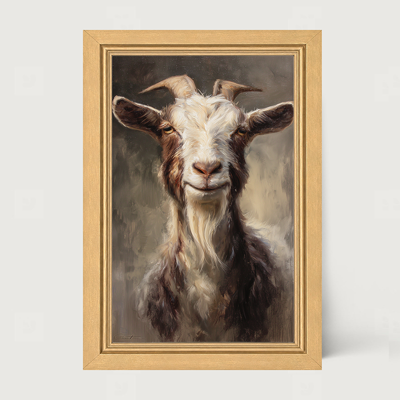 Farm Life Portrait - Brown and White Goat