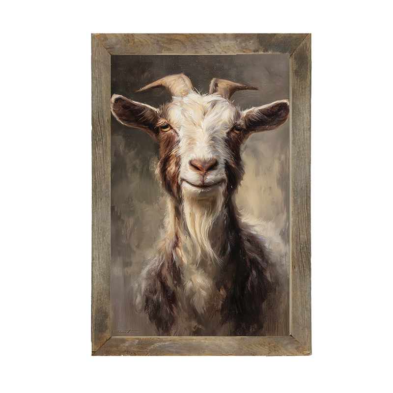 Farm Life Portrait - Brown and White Goat