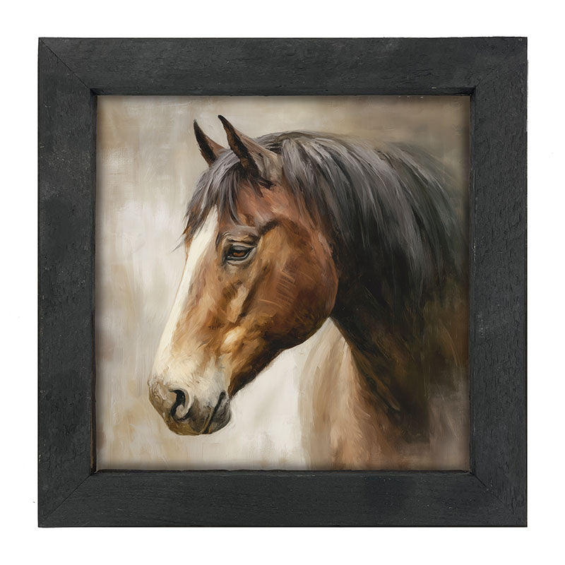 Farm Life Portrait - Chestnut Horse - Framed Art