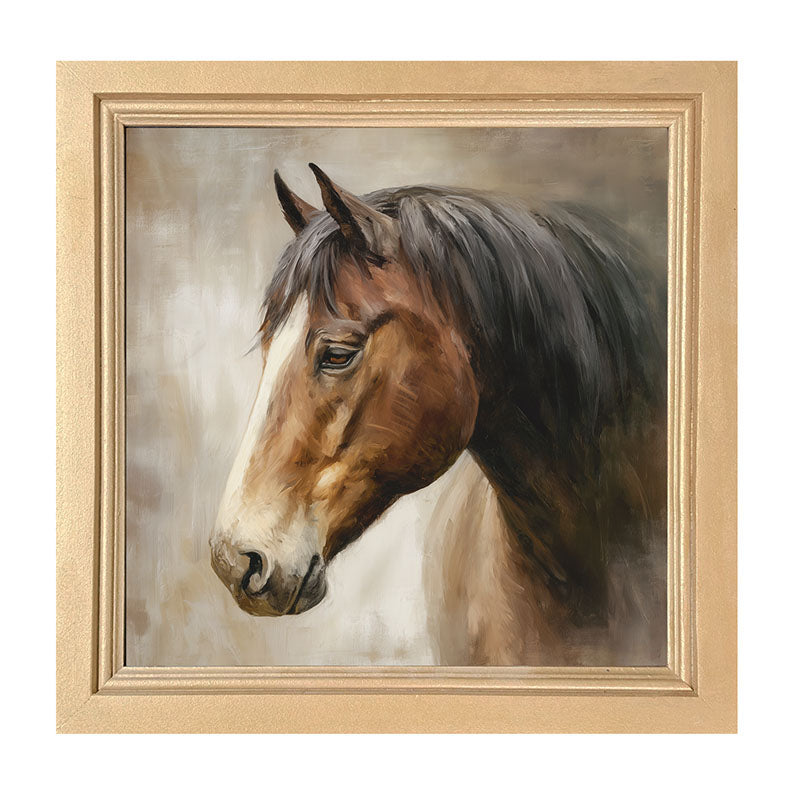 Farm Life Portrait - Chestnut Horse - Framed Art