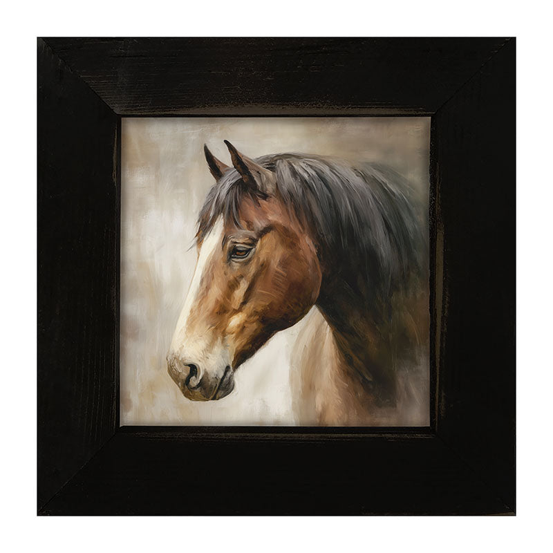 Farm Life Portrait - Chestnut Horse - Framed Art