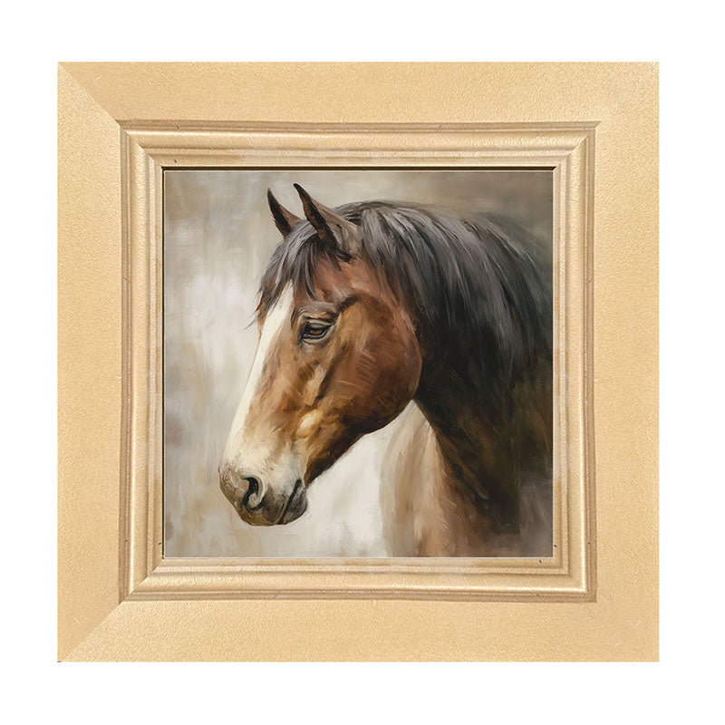 Farm Life Portrait - Chestnut Horse - Framed Art