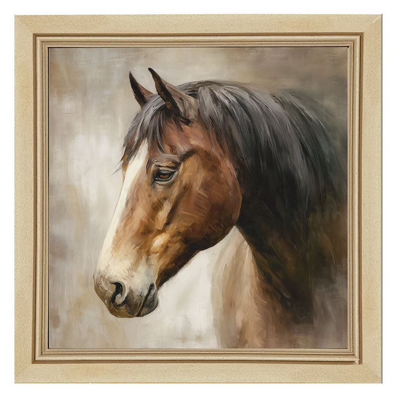 Farm Life Portrait - Chestnut Horse - Framed Art
