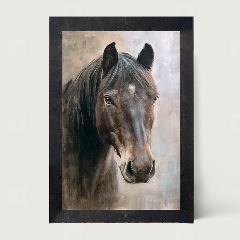Farm Life Portrait - Black Horse