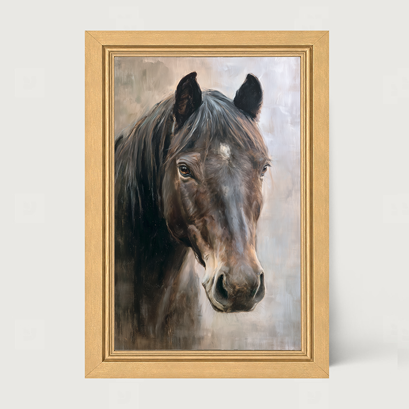 Farm Life Portrait - Black Horse