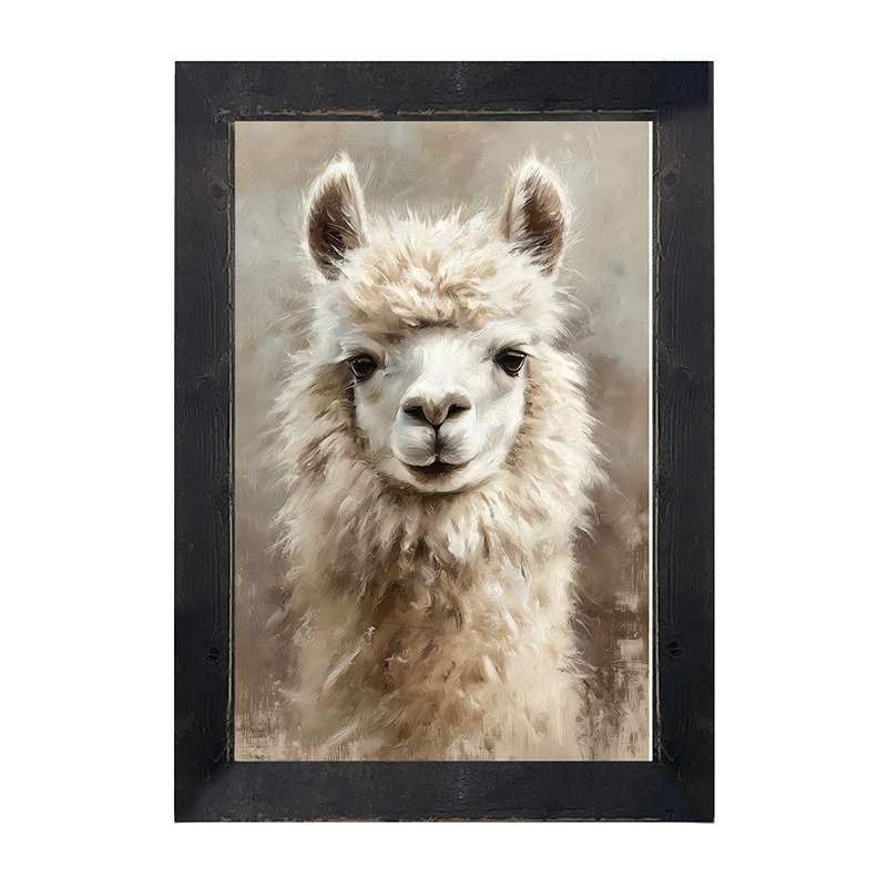 Farm Life Portrait - Alpaca - Framed Art