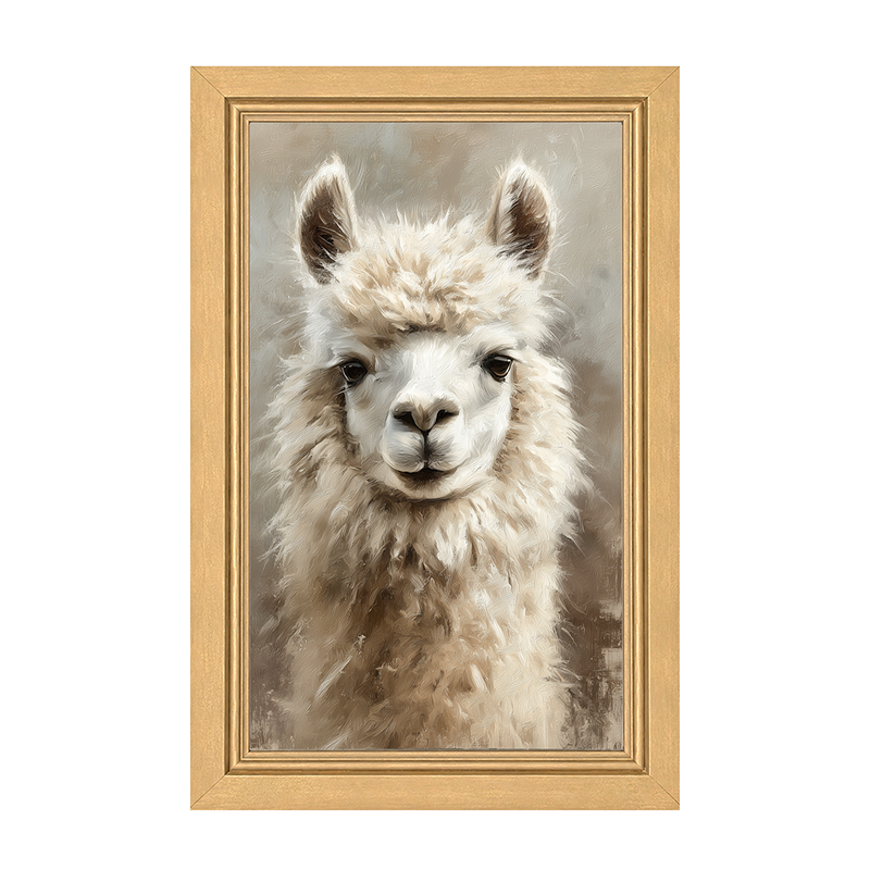 Farm Life Portrait - Alpaca - Framed Art