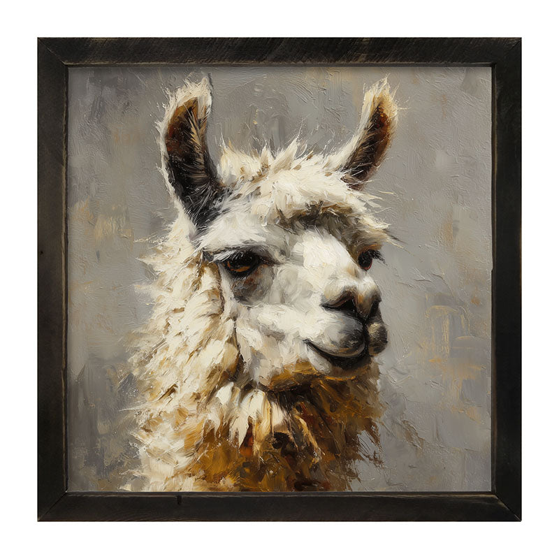 Farm Life Portrait - Llama Close-up - Framed Art