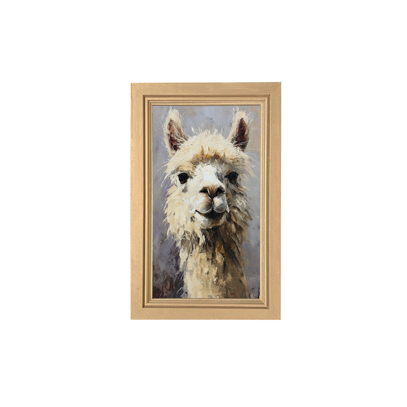 Farm Life Portrait - Rustic Alpaca - Framed Art