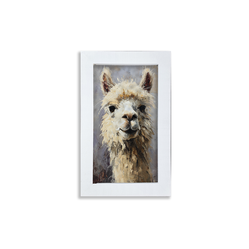 Farm Life Portrait - Rustic Alpaca - Framed Art