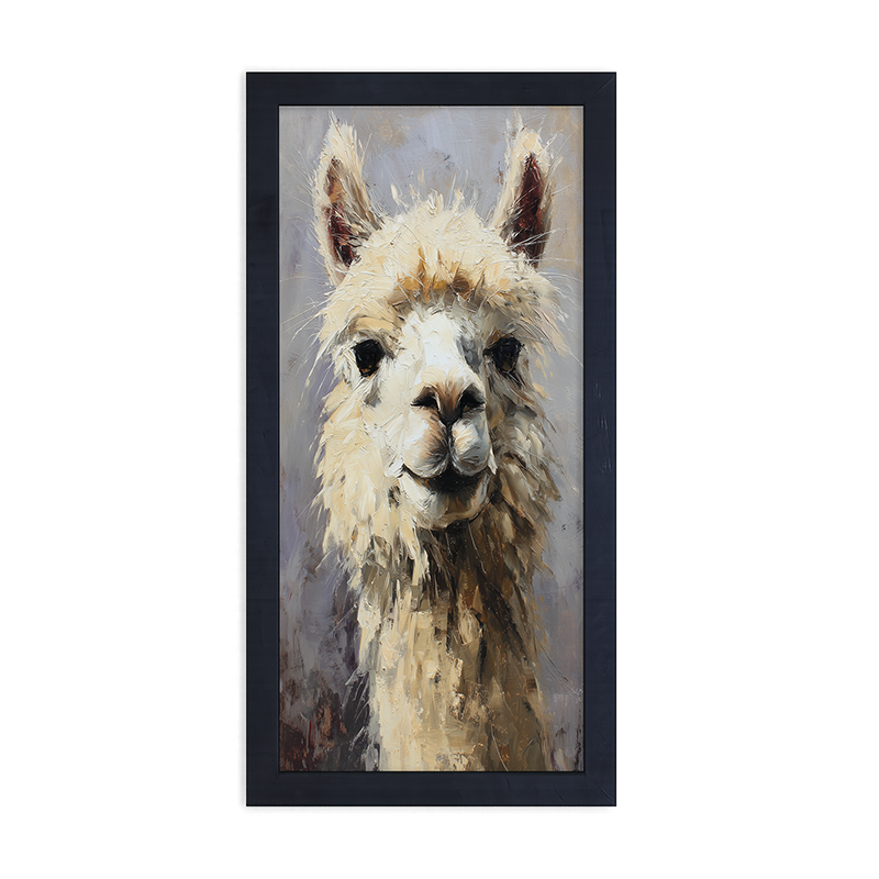Farm Life Portrait - Rustic Alpaca - Framed Art