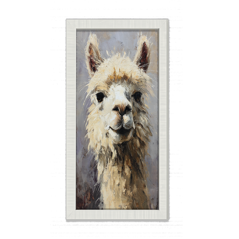 Farm Life Portrait - Rustic Alpaca - Framed Art