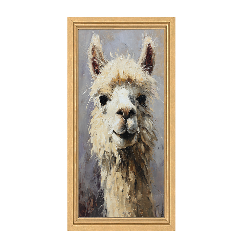 Farm Life Portrait - Rustic Alpaca - Framed Art