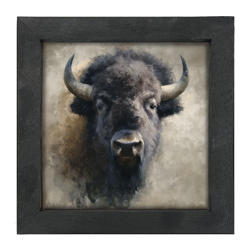 Farm Life Portrait - Black Buffalo - Framed Art