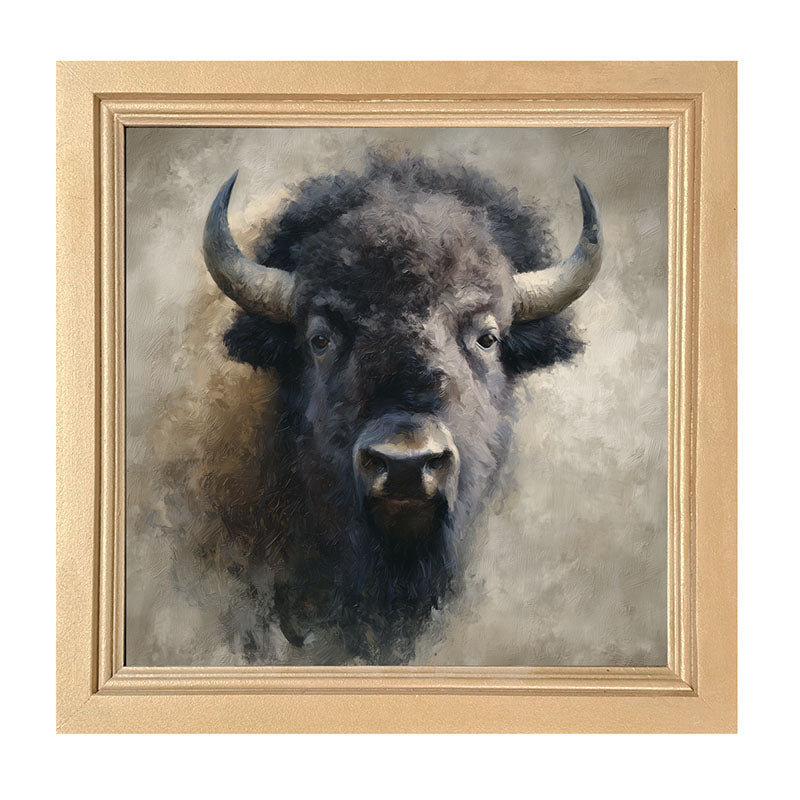 Farm Life Portrait - Black Buffalo - Framed Art