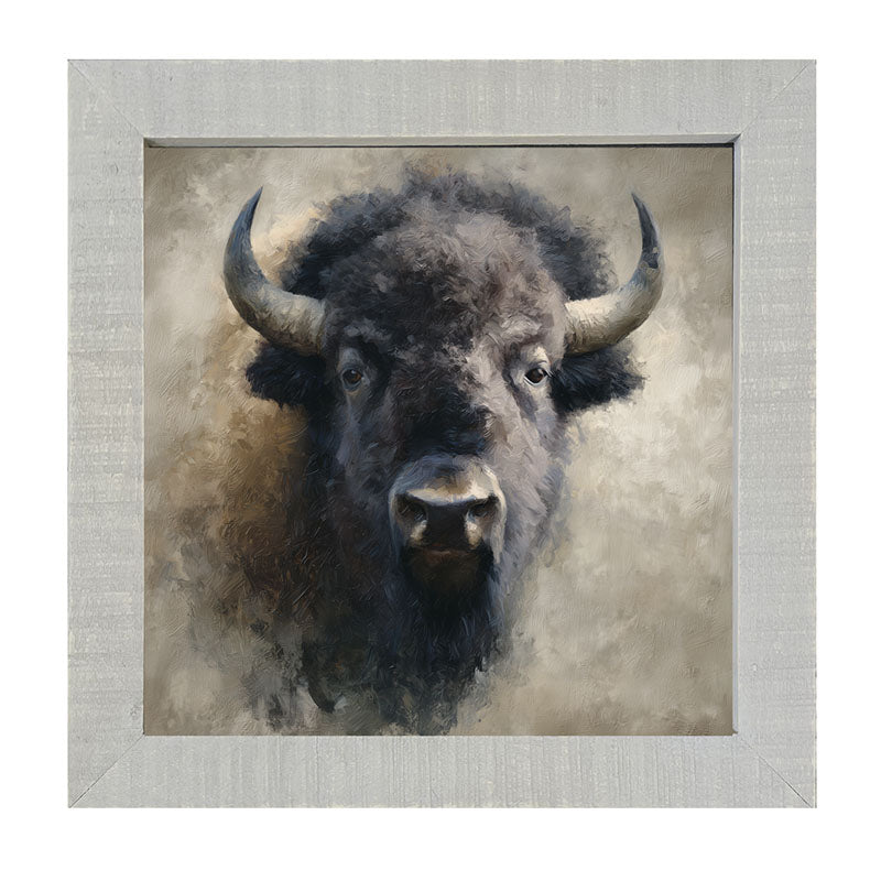 Farm Life Portrait - Black Buffalo - Framed Art