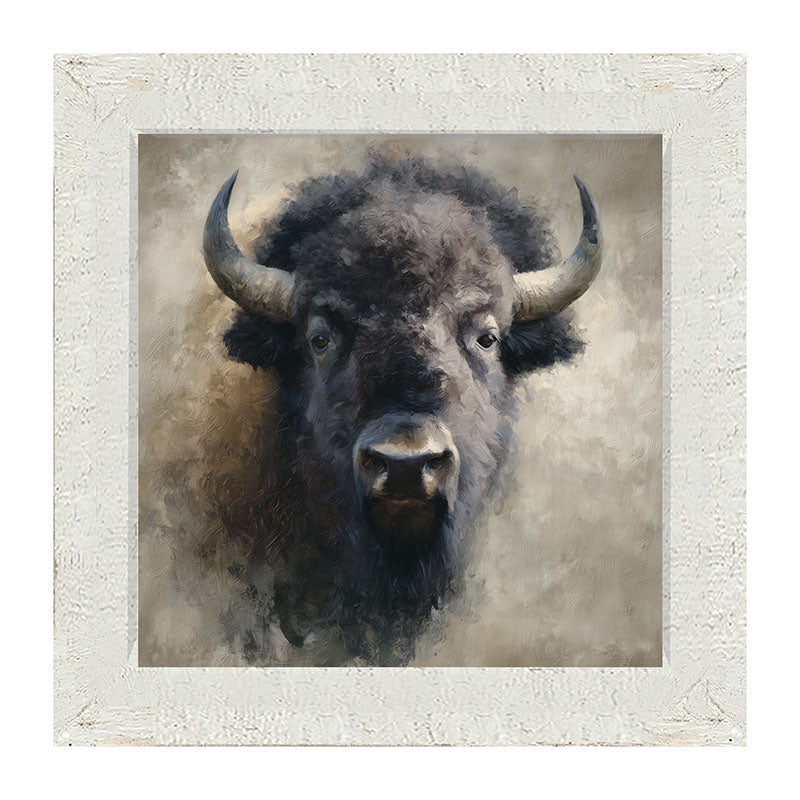 Farm Life Portrait - Black Buffalo - Framed Art