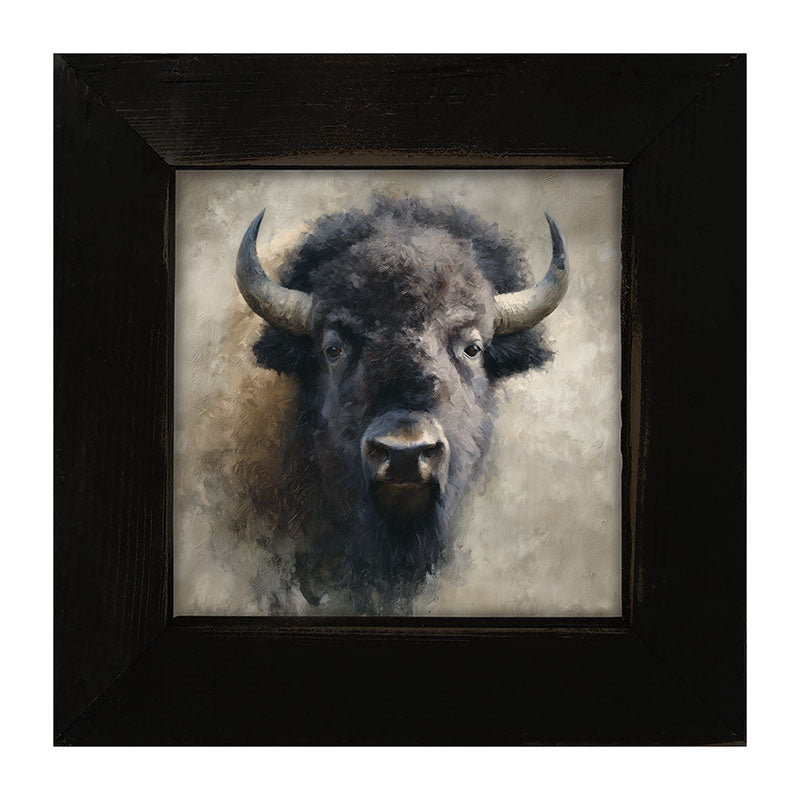 Farm Life Portrait - Black Buffalo - Framed Art