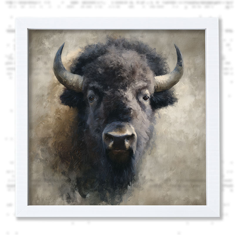 Farm Life Portrait - Black Buffalo - Framed Art
