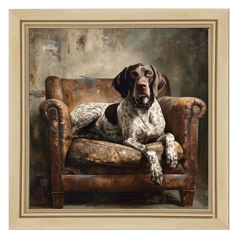 Armchair with American Pointer Dog