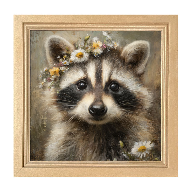 Spring Season Raccoon - Framed Art