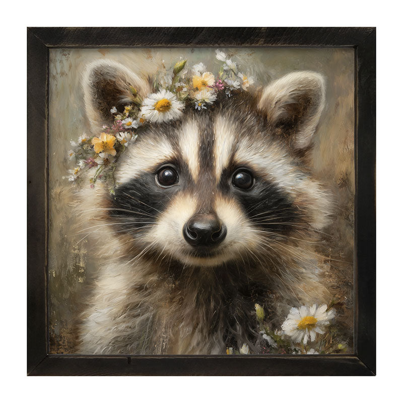 Spring Season Raccoon - Framed Art