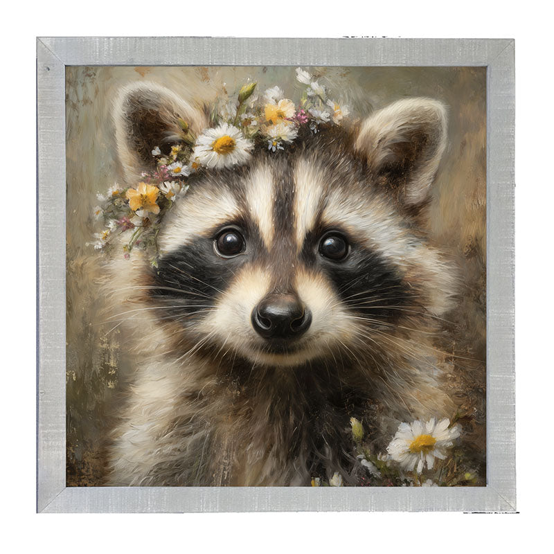 Spring Season Raccoon - Framed Art