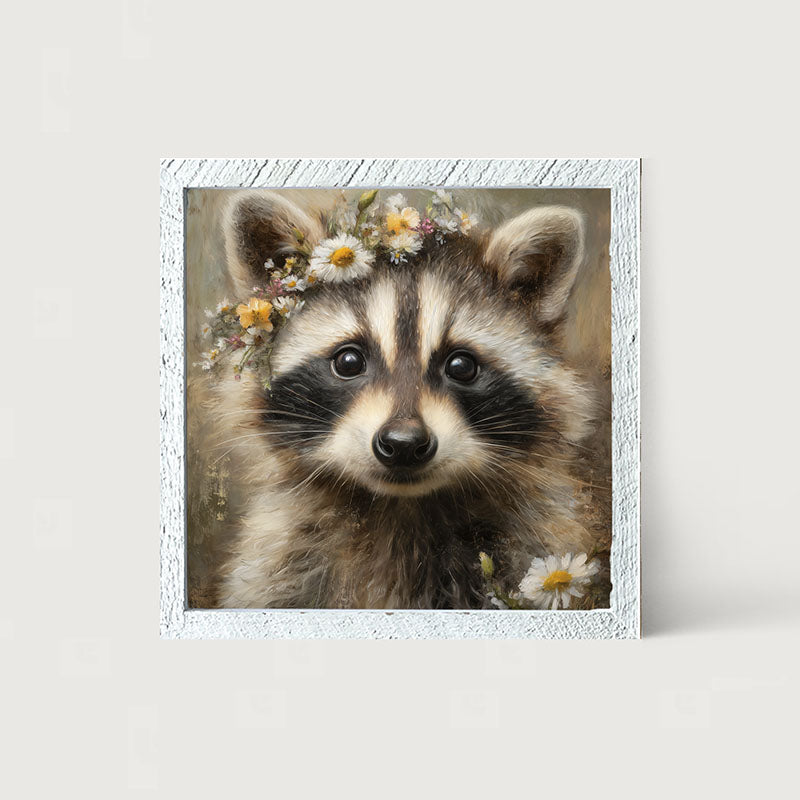 Spring Season Raccoon - Framed Art