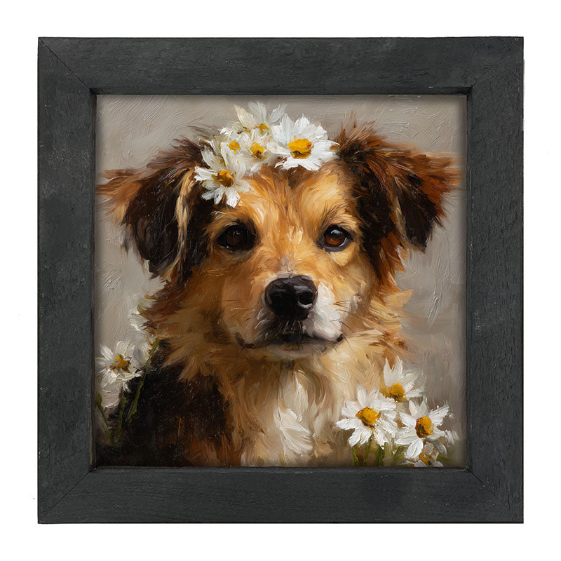 Spring Season Tan Dog - Framed Art