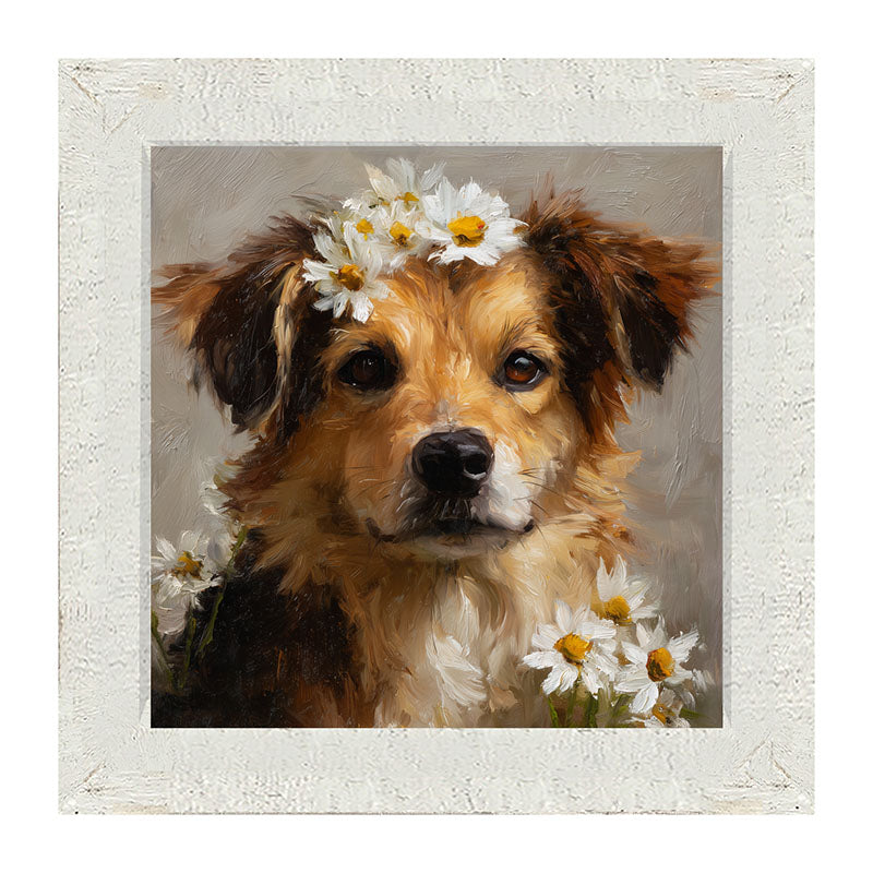 Spring Season Tan Dog - Framed Art