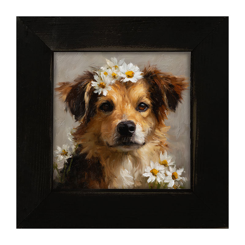 Spring Season Tan Dog - Framed Art