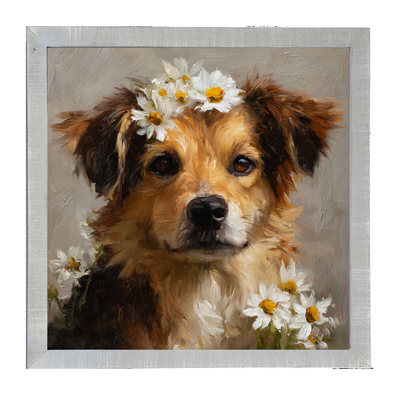Spring Season Tan Dog - Framed Art