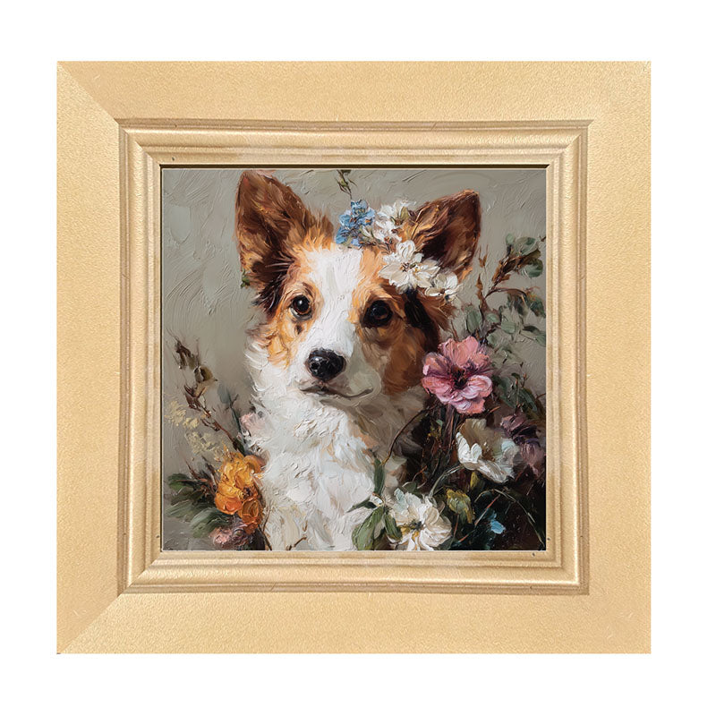 Spring Season Corgi - Framed Art