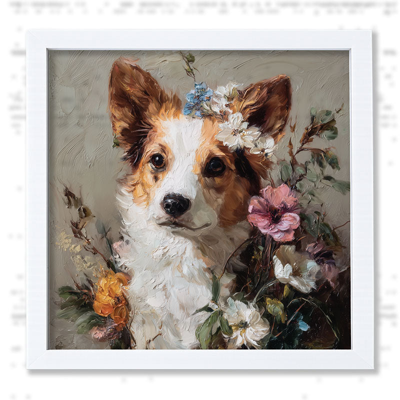 Spring Season Corgi - Framed Art