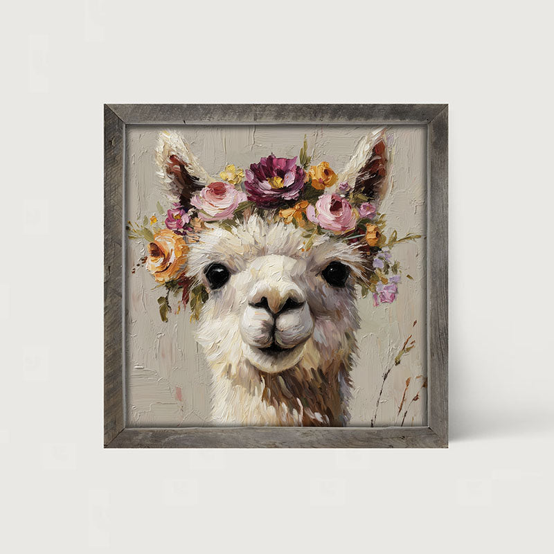 Spring Season Alpaca - Framed Art