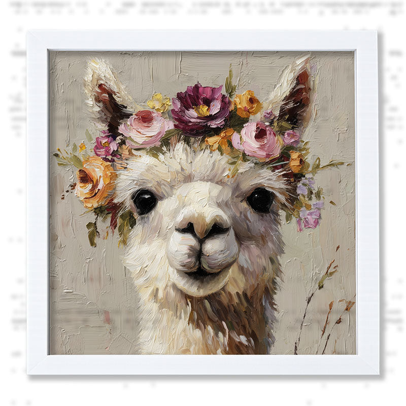 Spring Season Alpaca - Framed Art