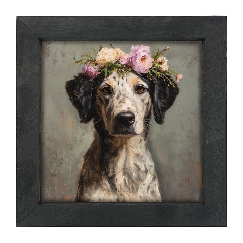 Spring Season Black-Eared Dog - Framed Art