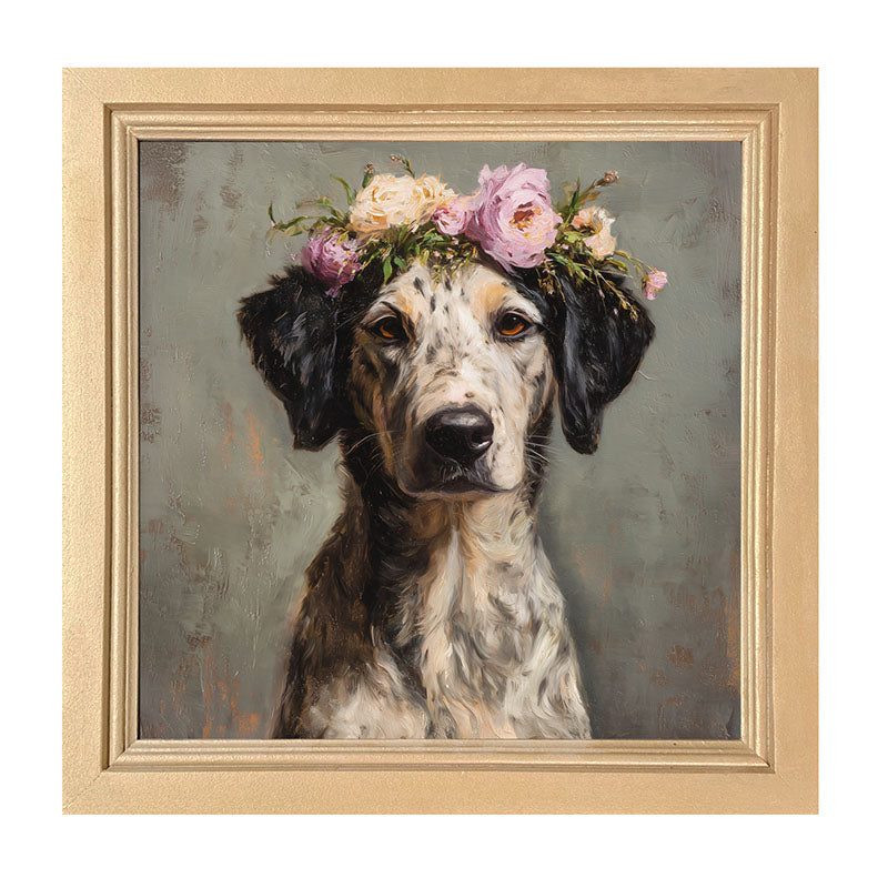 Spring Season Black-Eared Dog - Framed Art