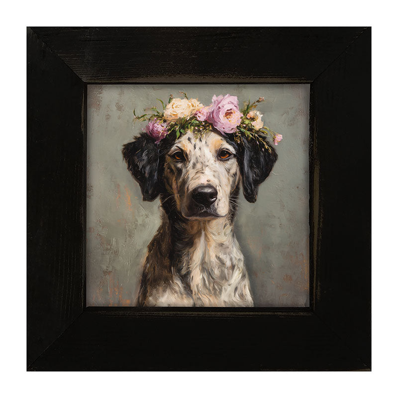 Spring Season Black-Eared Dog - Framed Art