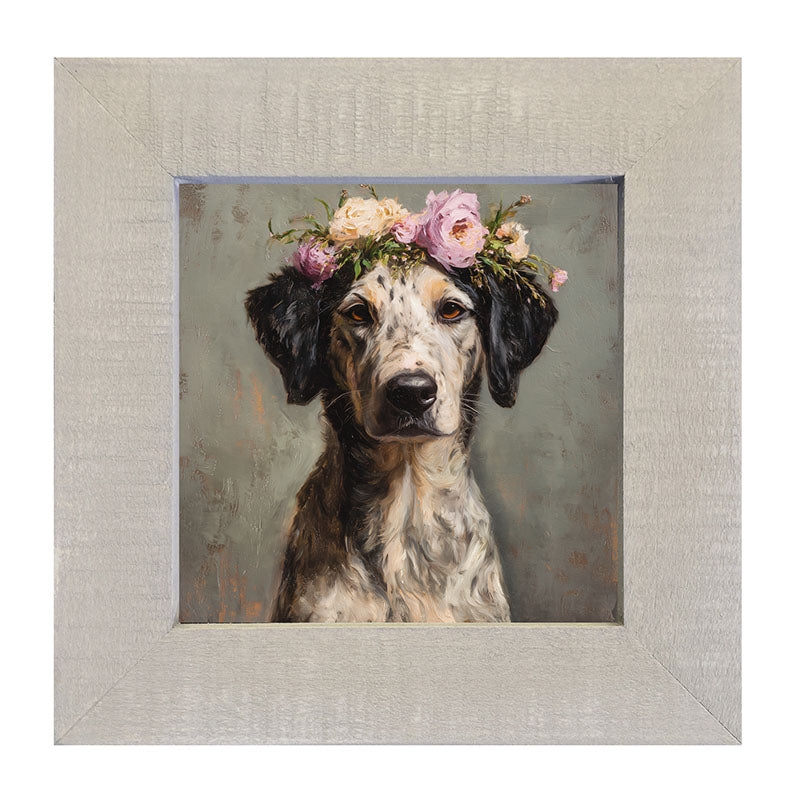 Spring Season Black-Eared Dog - Framed Art